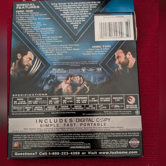 X-Men Origins Wolverine DVD (EUC) - Picture 2 of 3